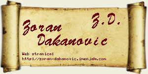 Zoran Dakanović vizit kartica